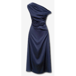 Vestido satín azul marino