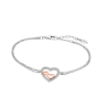 Pulsera de plata en forma de corazón para mujer en Oro blanco